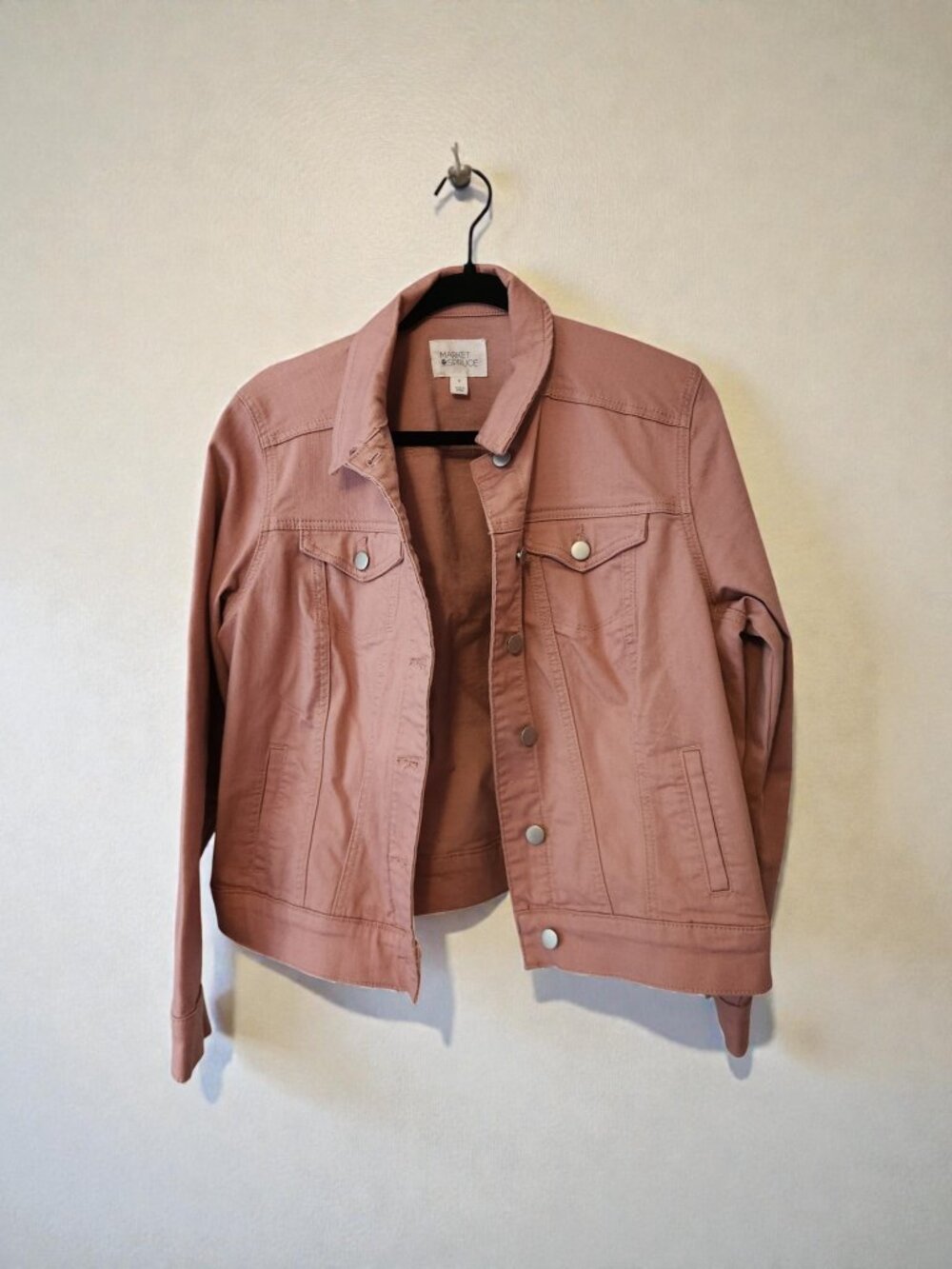 💗 Market & Spruce Pink Denim Jacket | Size 1X | Stretch | Chic Layer 💗 - Picture 3 of 11